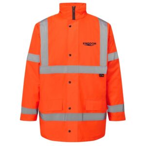 Kingdom Hi Vis Jacket - Orange (F/P:kingdom & B/P:Port Security)