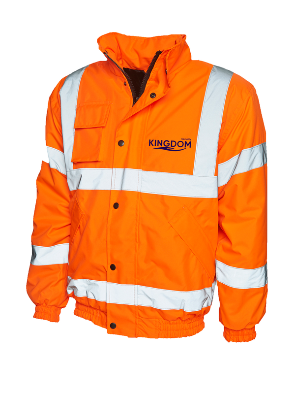 Kingdom Hi Vis Bomber Jacket - Orange